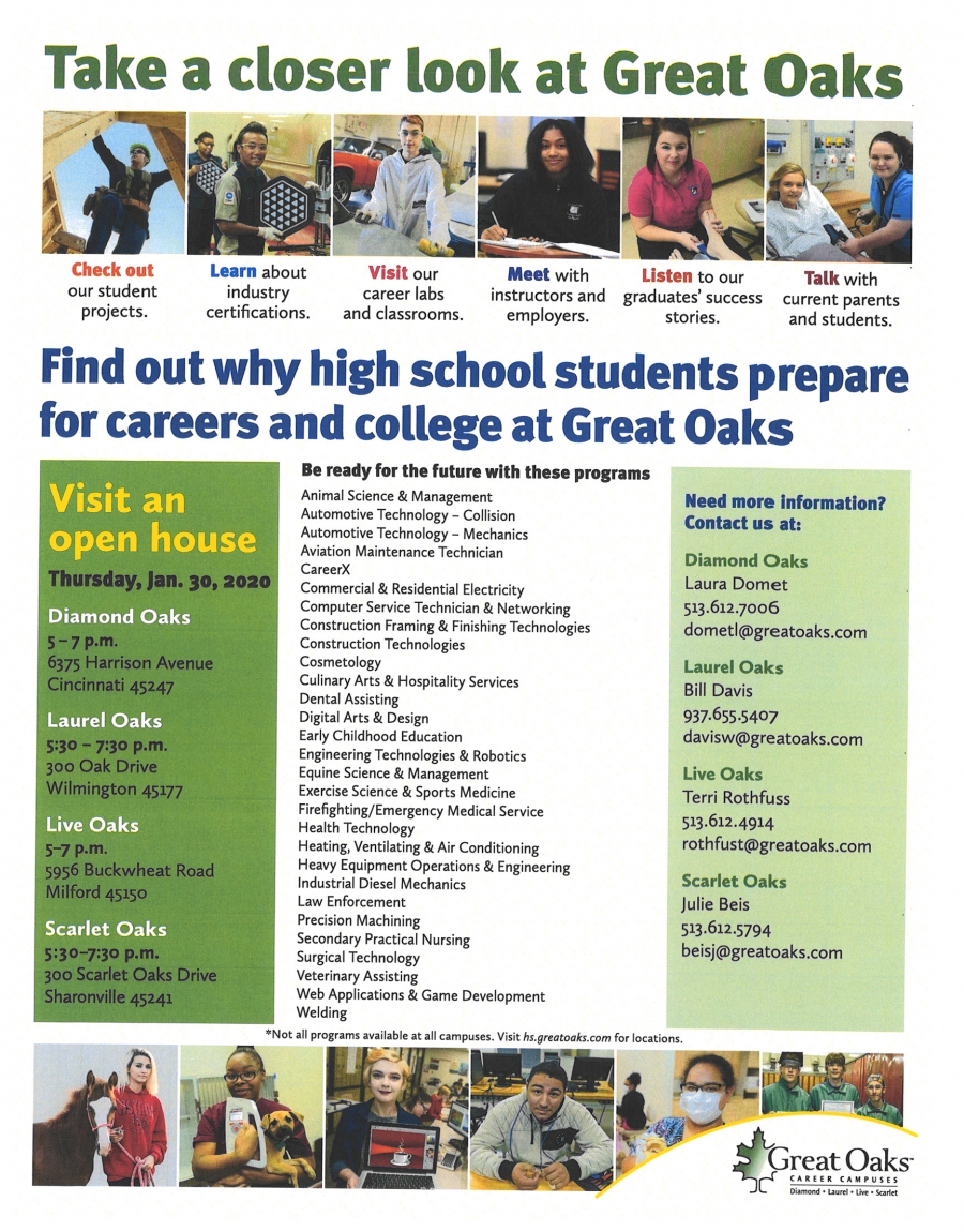 Diamond Oaks Open House on Thursday from 5:00-7:00pm